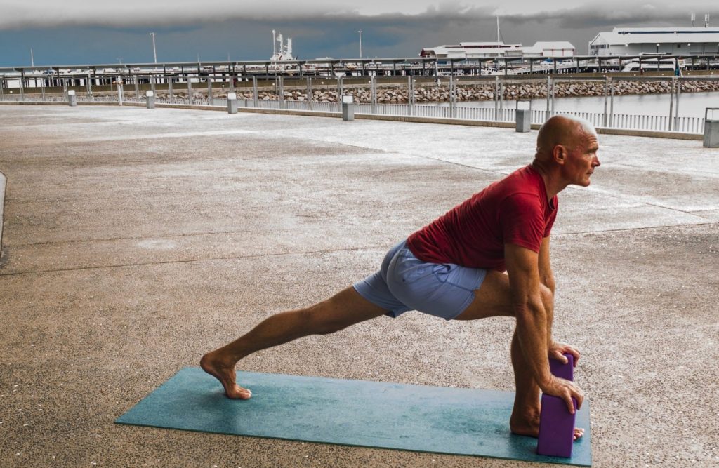 Stuart in a lunge with a block
