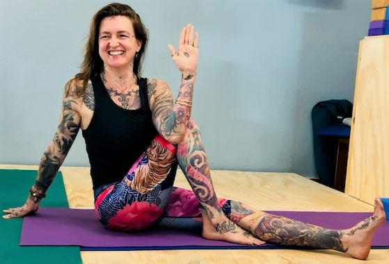 Yoga Twist Smiling