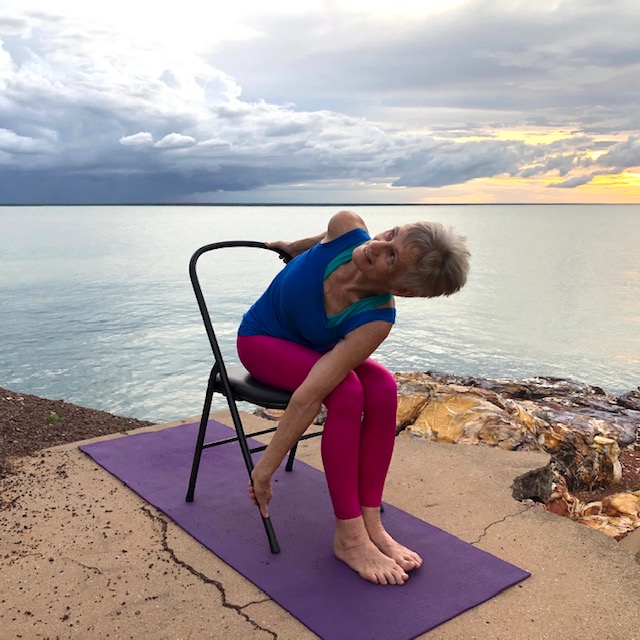 Twist Yoga Pose with Chair