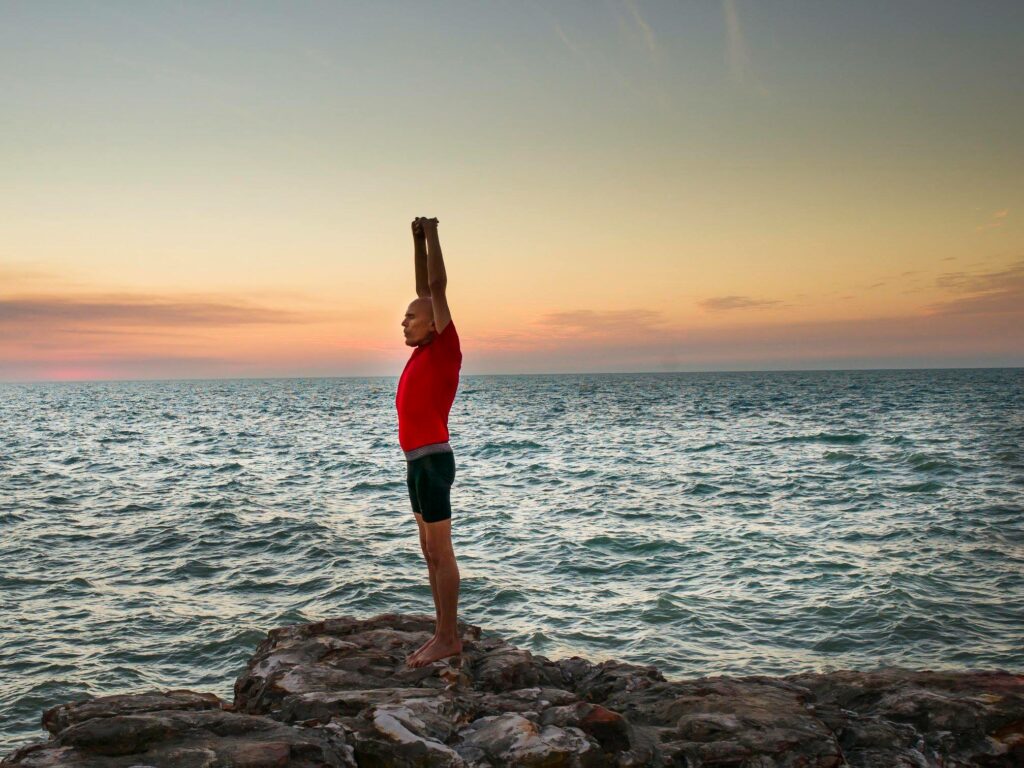 Mountain pose demonstration