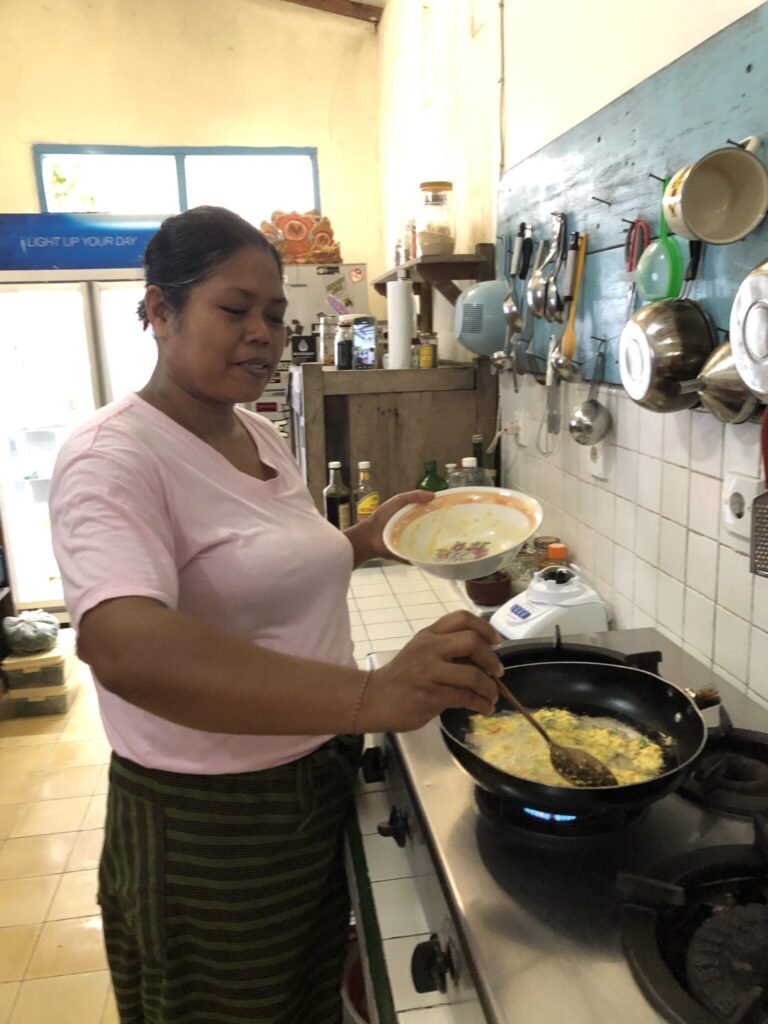 Corn fritters at Bali retreat