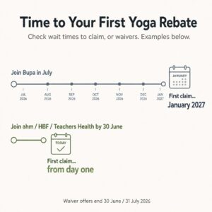 Darwin yoga health fund waiting time waivers
