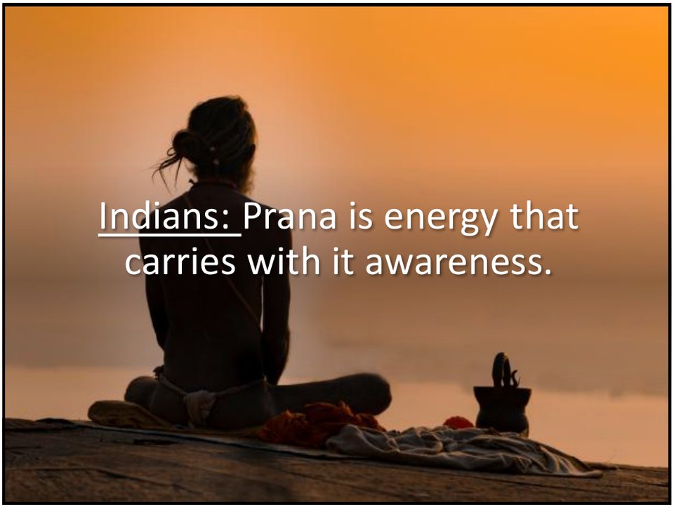 In the Indian tradition prana is energy that carries awareness with it