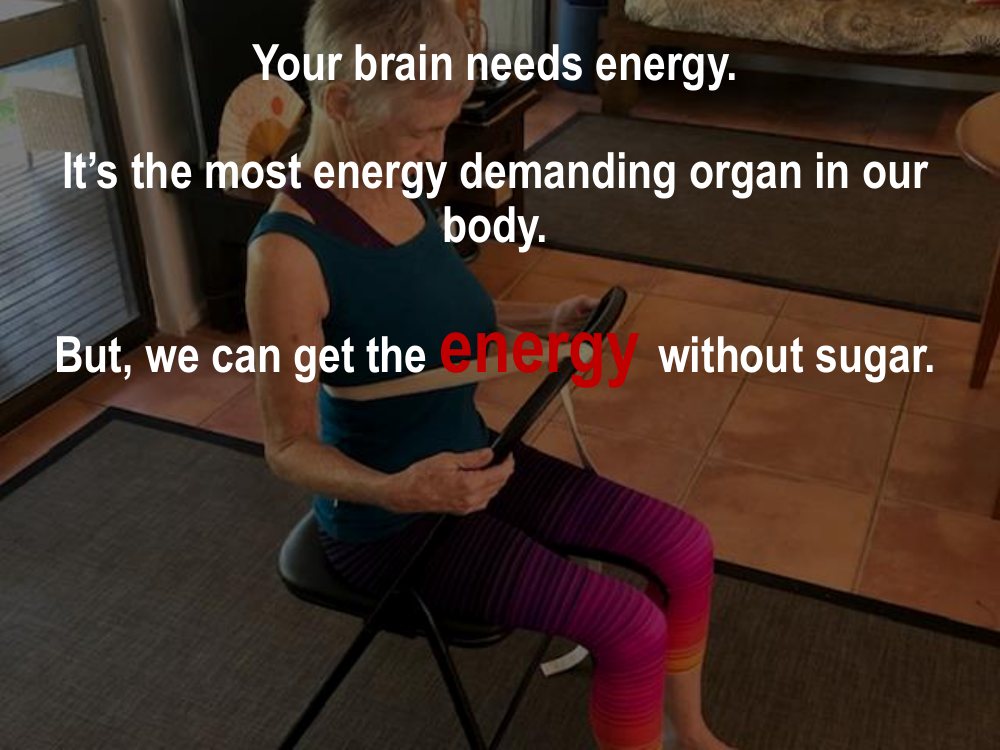 Your brain needs energy and is the most energy demanding organ in the body, but we can get that energy without sugar