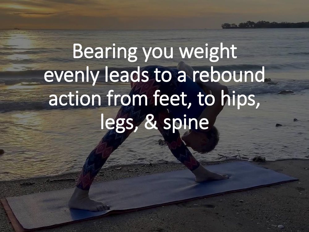 Using the feet correctly lets you bear your weight evenly