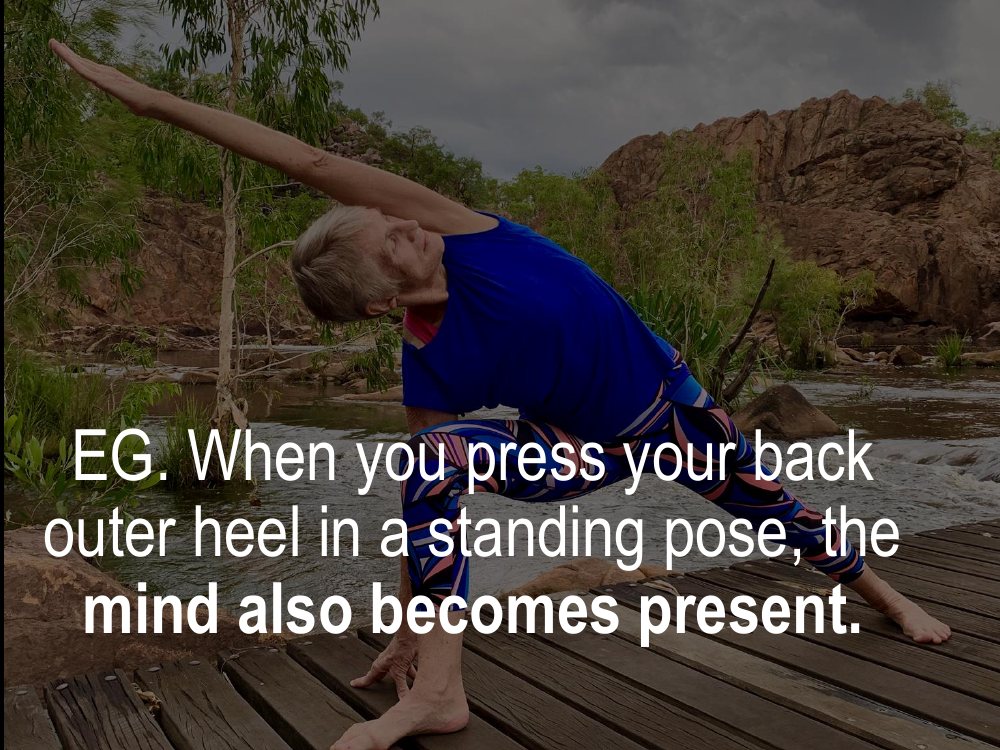 In a balancing pose, when you become physically balanced your mind also becomes quiet